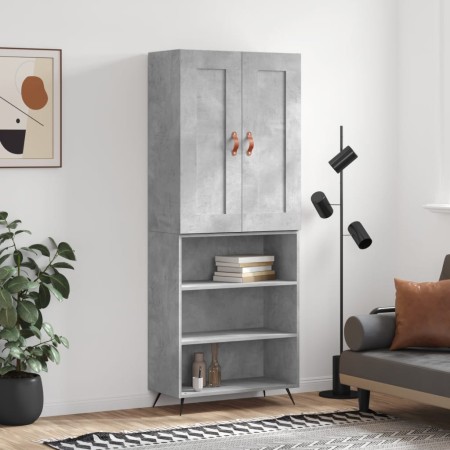 Concrete gray plywood tall sideboard 69.5x34x180 cm by vidaXL, Sideboards - Ref: Foro24-3200045, Price: 116,50 €, Discount: %