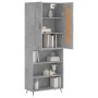 Concrete gray plywood tall sideboard 69.5x34x180 cm by vidaXL, Sideboards - Ref: Foro24-3200045, Price: 116,50 €, Discount: %