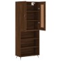 Aparador alto madera contrachapada marrón roble 69,5x34x180 cm de vidaXL, Aparadores - Ref: Foro24-3200048, Precio: 117,62 €,...