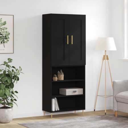 Tall black plywood sideboard 69.5x34x180 cm by vidaXL, Sideboards - Ref: Foro24-3200058, Price: 141,76 €, Discount: %