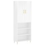 Aparador alto madera contrachapada blanco brillo 69,5x34x180 cm de vidaXL, Aparadores - Ref: Foro24-3200059, Precio: 125,09 €...