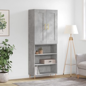 Concrete gray plywood tall sideboard 69.5x34x180 cm by vidaXL, Sideboards - Ref: Foro24-3200061, Price: 113,99 €, Discount: %