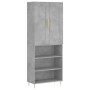 Concrete gray plywood tall sideboard 69.5x34x180 cm by vidaXL, Sideboards - Ref: Foro24-3200061, Price: 114,10 €, Discount: %