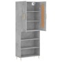 Aparador alto madera contrachapada gris hormigón 69,5x34x180 cm de vidaXL, Aparadores - Ref: Foro24-3200061, Precio: 113,99 €...