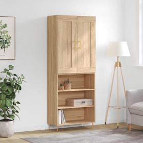 Aparador alto madera contrachapada color roble 69,5x34x180 cm de vidaXL, Aparadores - Ref: Foro24-3200060, Precio: 128,99 €, ...