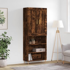 Aparador alto madera contrachapada roble ahumado 69,5x34x180 cm de vidaXL, Aparadores - Ref: Foro24-3200062, Precio: 113,99 €...