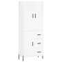 Aparador alto madera contrachapada blanco brillo 69,5x34x180 cm de vidaXL, Aparadores - Ref: Foro24-3200011, Precio: 180,92 €...