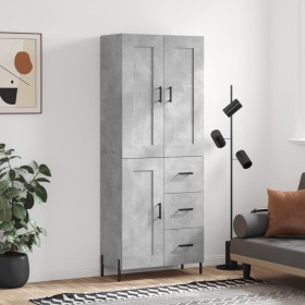 Concrete gray plywood tall sideboard 69.5x34x180 cm by vidaXL, Sideboards - Ref: Foro24-3200013, Price: 158,16 €, Discount: %