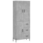 Aparador alto madera contrachapada gris hormigón 69,5x34x180 cm de vidaXL, Aparadores - Ref: Foro24-3200013, Precio: 157,59 €...