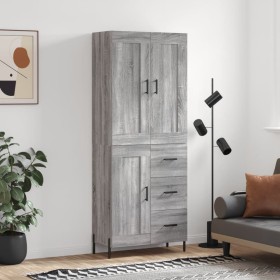 Aparador alto madera contrachapada gris sonoma 69,5x34x180 cm de vidaXL, Aparadores - Ref: Foro24-3200015, Precio: 166,99 €, ...