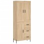 Aparador alto madera contrachapada color roble 69,5x34x180 cm de vidaXL, Aparadores - Ref: Foro24-3200012, Precio: 174,14 €, ...