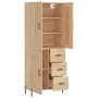 Aparador alto madera contrachapada color roble 69,5x34x180 cm de vidaXL, Aparadores - Ref: Foro24-3200012, Precio: 174,14 €, ...