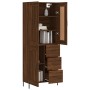 Aparador alto madera contrachapada marrón roble 69,5x34x180 cm de vidaXL, Aparadores - Ref: Foro24-3200016, Precio: 179,06 €,...