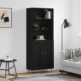 Tall black plywood sideboard 69.5x34x180 cm by vidaXL, Sideboards - Ref: Foro24-3189950, Price: 137,99 €, Discount: %