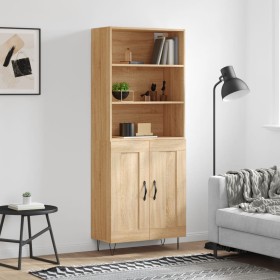 High oak-colored plywood sideboard 69.5x34x180 cm by vidaXL, Sideboards - Ref: Foro24-3189952, Price: 125,99 €, Discount: %