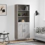 Aparador alto madera contrachapada gris sonoma 69,5x34x180 cm de vidaXL, Aparadores - Ref: Foro24-3189955, Precio: 126,94 €, ...