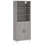 Aparador alto madera contrachapada gris sonoma 69,5x34x180 cm de vidaXL, Aparadores - Ref: Foro24-3189955, Precio: 126,99 €, ...