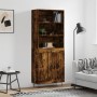 Aparador alto madera contrachapada roble ahumado 69,5x34x180 cm de vidaXL, Aparadores - Ref: Foro24-3189954, Precio: 125,33 €...