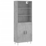 Aparador alto madera contrachapada gris hormigón 69,5x34x180 cm de vidaXL, Aparadores - Ref: Foro24-3189953, Precio: 123,99 €...