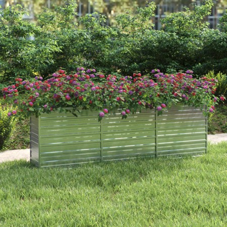 Arriate de acero galvanizado plateado 240x40x77 cm de vidaXL, Maceteros y jardineras - Ref: Foro24-316887, Precio: 83,01 €, D...