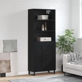 Aparador alto madera contrachapada negro 69,5x34x180 cm de vidaXL, Aparadores - Ref: Foro24-3189982, Precio: 146,99 €, Descue...