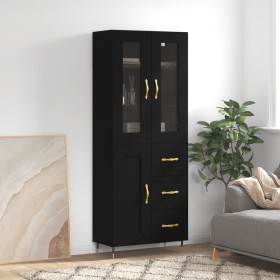 Aparador alto madera contrachapada negro 69,5x34x180 cm de vidaXL, Aparadores - Ref: Foro24-3198642, Precio: 185,99 €, Descue...