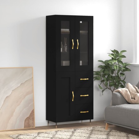 Tall black plywood sideboard 69.5x34x180 cm by vidaXL, Sideboards - Ref: Foro24-3198642, Price: 185,99 €, Discount: %