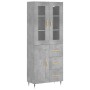 Aparador alto madera contrachapada gris hormigón 69,5x34x180 cm de vidaXL, Aparadores - Ref: Foro24-3198645, Precio: 170,27 €...