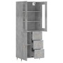 Aparador alto madera contrachapada gris hormigón 69,5x34x180 cm de vidaXL, Aparadores - Ref: Foro24-3198645, Precio: 170,27 €...