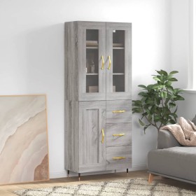 Aparador alto madera contrachapada gris sonoma 69,5x34x180 cm de vidaXL, Aparadores - Ref: Foro24-3198647, Precio: 174,99 €, ...