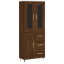 Tall oak brown plywood sideboard 69.5x34x180 cm by vidaXL, Sideboards - Ref: Foro24-3198648, Price: 169,11 €, Discount: %