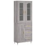 Aparador alto madera contrachapada gris sonoma 69,5x34x180 cm de vidaXL, Aparadores - Ref: Foro24-3198647, Precio: 176,04 €, ...