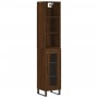 Aparador alto madera contrachapada roble marrón 34,5x34x180 cm de vidaXL, Aparadores - Ref: Foro24-3189924, Precio: 93,99 €, ...