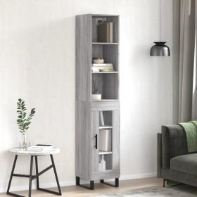 Aparador alto madera contrachapada gris Sonoma 34,5x34x180 cm de vidaXL, Aparadores - Ref: Foro24-3189923, Precio: 94,99 €, D...