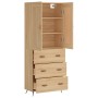 Aparador alto madera contrachapada color roble 69,5x34x180 cm de vidaXL, Aparadores - Ref: Foro24-3199724, Precio: 163,02 €, ...