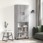 Aparador alto madera contrachapada gris sonoma 69,5x34x180 cm de vidaXL, Aparadores - Ref: Foro24-3196097, Precio: 142,24 €, ...