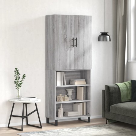 Aparador alto madera contrachapada gris sonoma 69,5x34x180 cm de vidaXL, Aparadores - Ref: Foro24-3196097, Precio: 141,99 €, ...