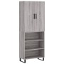 Aparador alto madera contrachapada gris sonoma 69,5x34x180 cm de vidaXL, Aparadores - Ref: Foro24-3196097, Precio: 141,99 €, ...