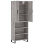 Aparador alto madera contrachapada gris sonoma 69,5x34x180 cm de vidaXL, Aparadores - Ref: Foro24-3196097, Precio: 141,99 €, ...