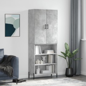 Concrete gray plywood tall sideboard 69.5x34x180 cm by vidaXL, Sideboards - Ref: Foro24-3196079, Price: 122,99 €, Discount: %