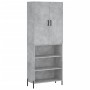 Aparador alto madera contrachapada gris hormigón 69,5x34x180 cm de vidaXL, Aparadores - Ref: Foro24-3196079, Precio: 123,57 €...