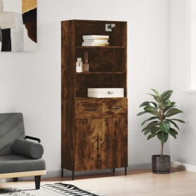 Tall smoked oak plywood sideboard 69.5x34x180 cm by vidaXL, Sideboards - Ref: Foro24-3200526, Price: 140,70 €, Discount: %