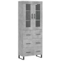 Aparador alto madera contrachapada gris hormigón 69,5x34x180 cm de vidaXL, Aparadores - Ref: Foro24-3198429, Precio: 190,55 €...