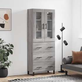 Aparador alto madera contrachapada gris sonoma 69,5x34x180 cm de vidaXL, Aparadores - Ref: Foro24-3198431, Precio: 201,07 €, ...