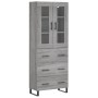 Aparador alto madera contrachapada gris sonoma 69,5x34x180 cm de vidaXL, Aparadores - Ref: Foro24-3198431, Precio: 200,99 €, ...