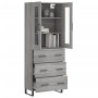 Aparador alto madera contrachapada gris sonoma 69,5x34x180 cm de vidaXL, Aparadores - Ref: Foro24-3198431, Precio: 200,99 €, ...