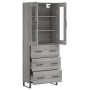 Aparador alto madera contrachapada gris sonoma 69,5x34x180 cm de vidaXL, Aparadores - Ref: Foro24-3198431, Precio: 200,99 €, ...