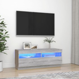 Mueble de TV con luces LED gris Sonoma 100x35x40 cm de vidaXL, Muebles TV - Ref: Foro24-815721, Precio: 57,70 €, Descuento: %