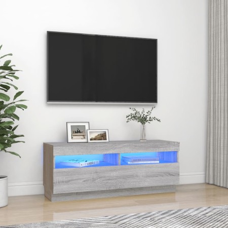 TV cabinet with LED lights Sonoma gray 100x35x40 cm by vidaXL, TV Furniture - Ref: Foro24-815721, Price: 57,78 €, Discount: %