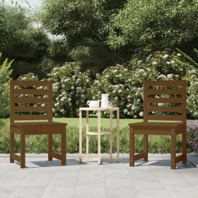 Sillas jardín 2 unidades madera pino marrón miel 50x48x91,5 cm de vidaXL, Sillas de jardín - Ref: Foro24-824028, Precio: 89,9...